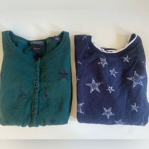 Maison Scotch Green and Splendid Navy Star Cardigans